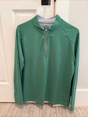 Men's Green Quarter-Zip Performance Pullover